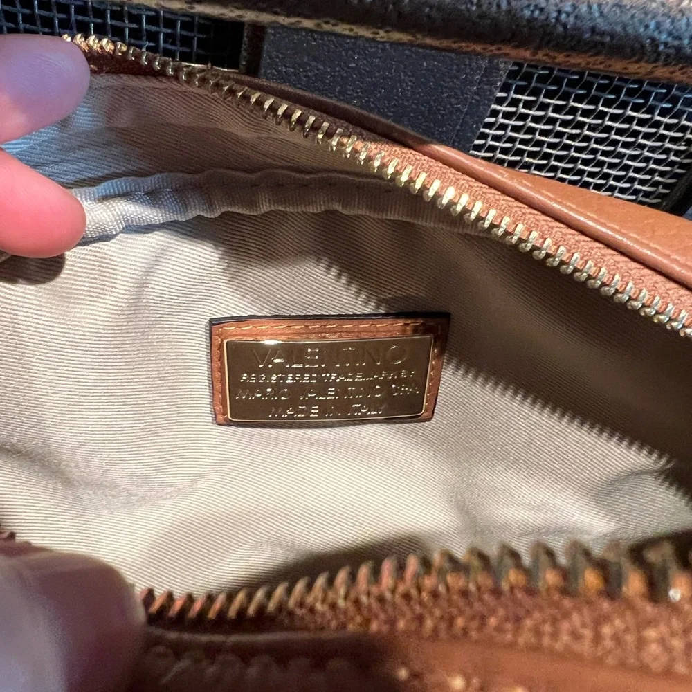 Mario Valentino Brown Leather Crossbody Bag with Tassel - Picture 3 of 5
